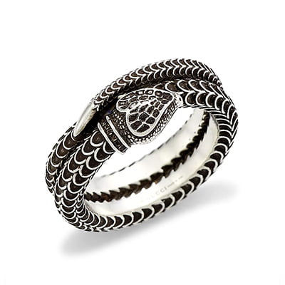 Gucci Sterling Silver Snake Ring