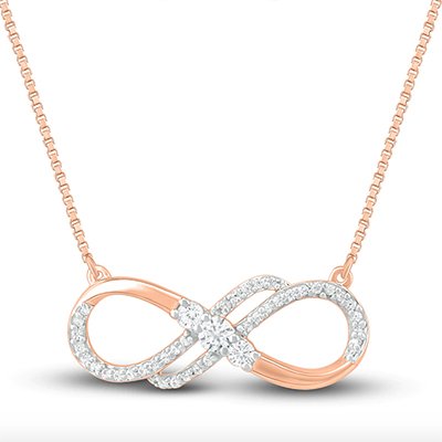 Jared Rose Gold Diamond Infinity Necklace
