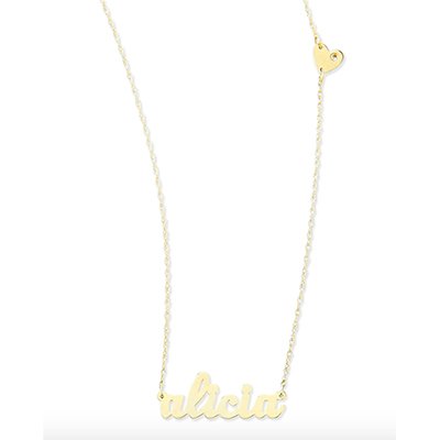 Jennifer Zeuner Personalized Name Necklace with Diamond Heart 