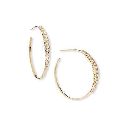 LANA Jewelry Rodeo Graduated Diamond Hoop Earrings