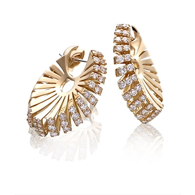 Miseno Ventaglio 18K Yellow Gold Diamond Hoop Earrings