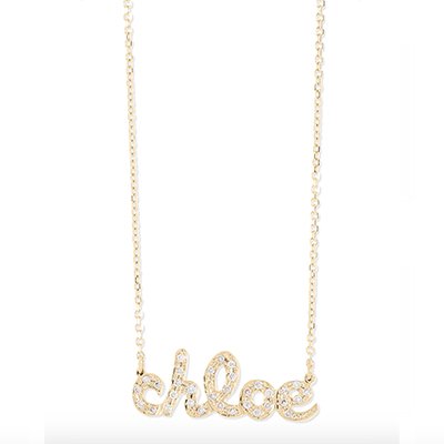 Sarah Chloe Petite 14K Gold & Diamond Name Necklace