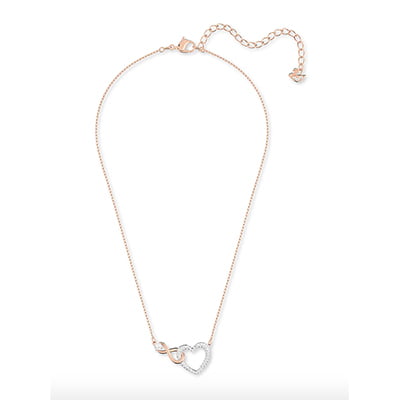 Swarovski Rose Gold Infinity & Heart Necklace
