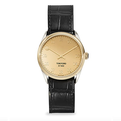 Tom Ford 18K Yellow Gold, Stainless Steel & Alligator Leather Watch