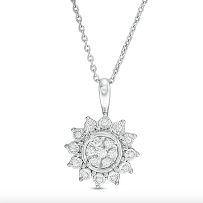 Zales Diamond Sunflower Pendant
