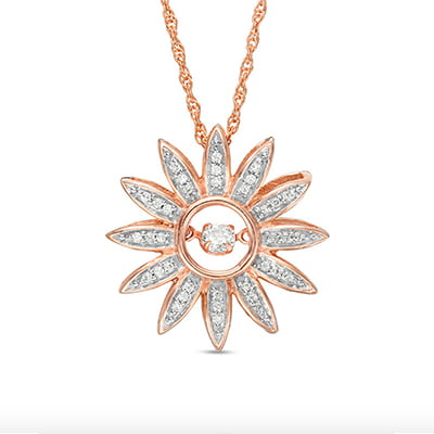 Zales Unstoppable Love White Sapphire Sunflower Necklace