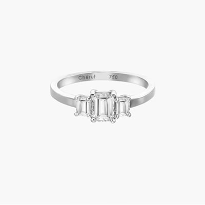 Cherut Fine Jewelry Emerald-Cut Trio Ring