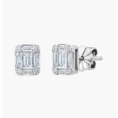 Graziela Gems Square Diamond Stud Earrings
