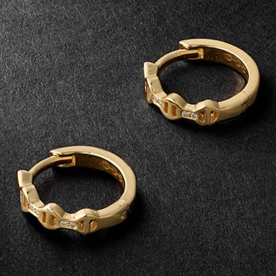 Hoorsenbuhs Gold Diamond Hoop Earrings