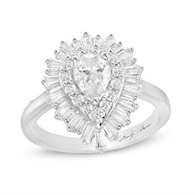 Marilyn Monroe™ Collection Pear-Shaped Diamond Frame Engagement Ring