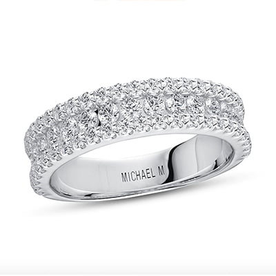 Michael M Wedding Band 1 ct tw Diamonds 18K White Gold
