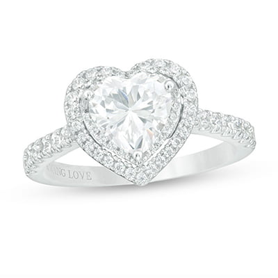 Vera Wang Love Collection Heart-Shaped Diamond Frame Engagement Ring