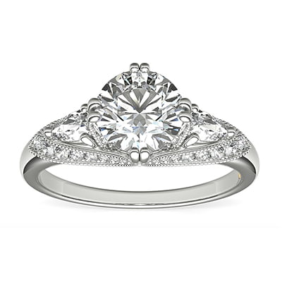 ZAC Zac Posen Vintage Three-Stone Diamond Engagement Ring