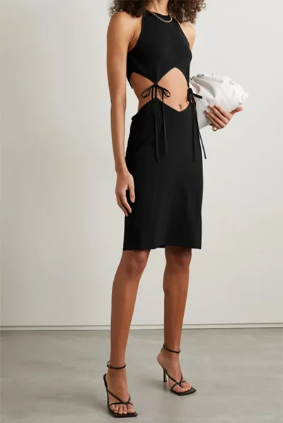 Bottega Veneta Cut-Out Tie-Detail Mini Dress Bottega Veneta Cut-Out Tie-Detail Mini Dress