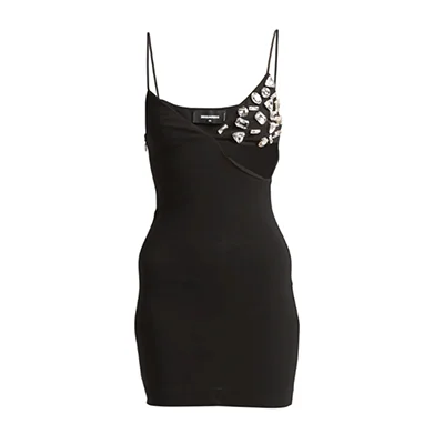 DSQUARED2 Jewel-Embellished Cut-Out Bodycon Dress DSQUARED2 Jewel-Embellished Cut-Out Bodycon Dress