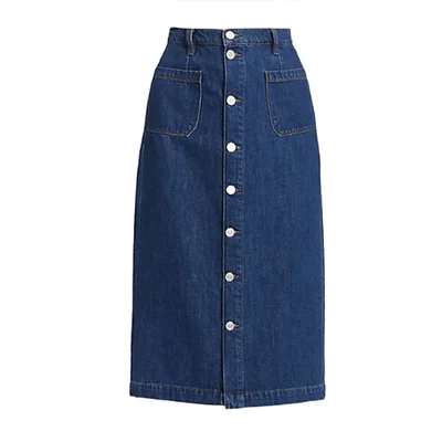 Frame Le Bardot Denim Midi Skirt Frame Le Bardot Denim Midi Skirt