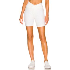 target white biker shorts