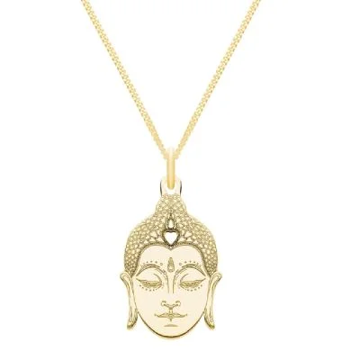 CarterGore Small Gold Buddha Head Pendant Necklace CarterGore Small Gold Buddha Head Pendant Necklace