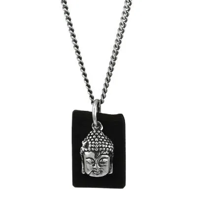 King Baby Studio Sterling Silver & Leather Meditating Buddha Necklace King Baby Studio Sterling Silver & Leather Meditating Buddha Necklace