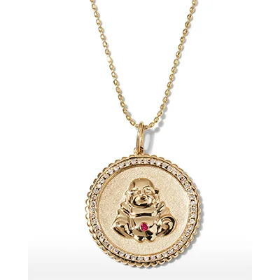 Sydney Evan 14K Buddha Coin Pendant Necklace1 Sydney Evan 14K Buddha Coin Pendant Necklace1