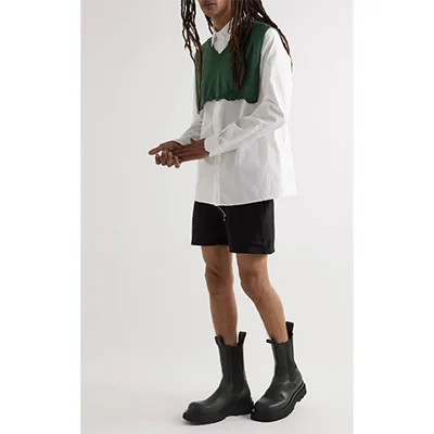 TAKAHIROMIYASHITA TheSoloist. Cropped Distressed Cotton Sweater Vest TAKAHIROMIYASHITA TheSoloist. Cropped Distressed Cotton Sweater Vest