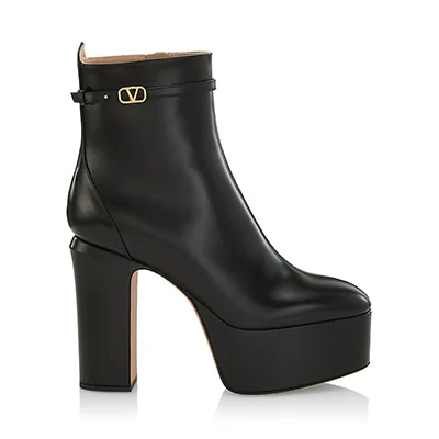 Valentino Garavani VLogo Leather Booties Valentino Garavani VLogo Leather Booties