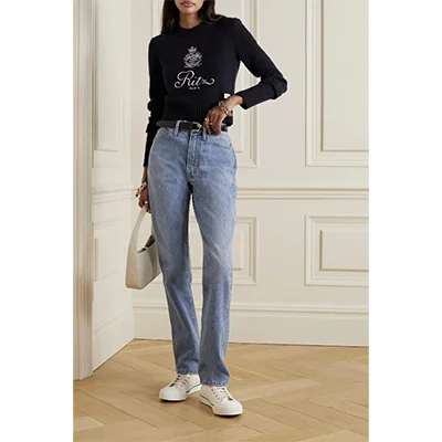 FRAME X The Ritz Paris Cropped Embroidered Cashmere Sweater1 FRAME X The Ritz Paris Cropped Embroidered Cashmere Sweater1