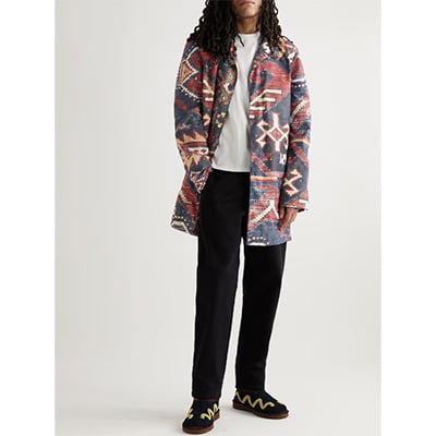 King Kennedy Rugs Ocean Desert Printed Shell Trench Coat King Kennedy Rugs Ocean Desert Printed Shell Trench Coat