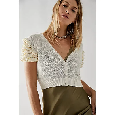 LoveShackFancy Preilla Crop Cardi LoveShackFancy Preilla Crop Cardi