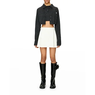 Low Classic School Cropped Cardigan Set Low Classic School Cropped Cardigan Set