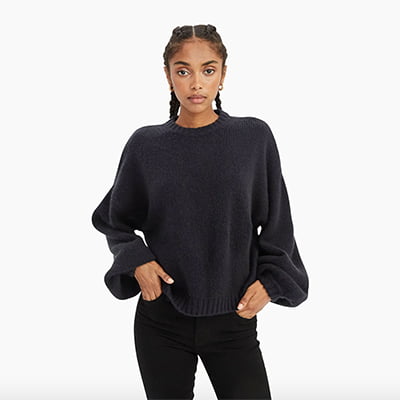 Luxe Merino Cashmere Balloon Sleeve Sweater