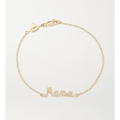 Alison Lou Mama 14-Karat Gold Diamond Bracelet