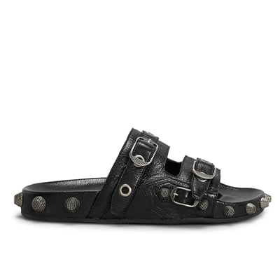 Balenciaga Cagole Lambskin Buckle Slide Sandals Balenciaga Cagole Lambskin Buckle Slide Sandals