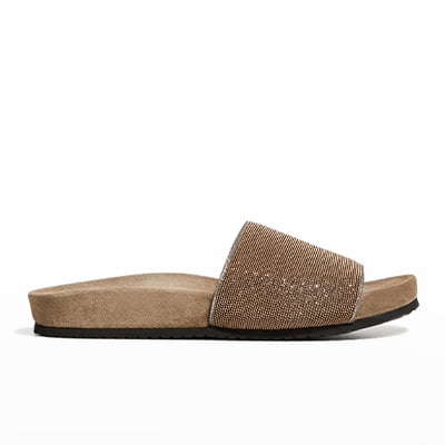 Brunello Cucinelli Monili Band Flat Pool Sandals Brunello Cucinelli Monili Band Flat Pool Sandals