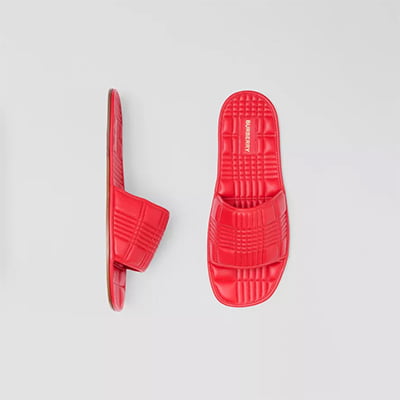 Burberry Quilted Leather Slides Burberry Quilted Leather Slides