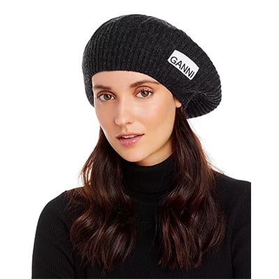 GANNI Structured Rib-Knit Beret GANNI Structured Rib-Knit Beret