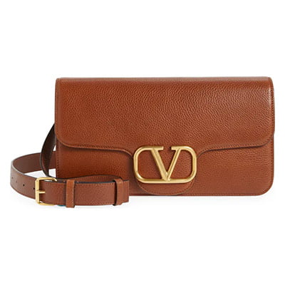 Valentino Small VLOGO Leather Messenger Bag