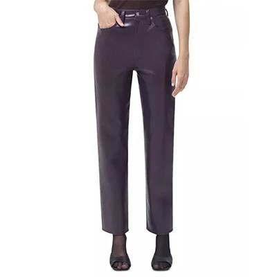 AGOLDE 90s Fitted Recycled Leather Pants in Night Shade AGOLDE 90s Fitted Recycled Leather Pants in Night Shade