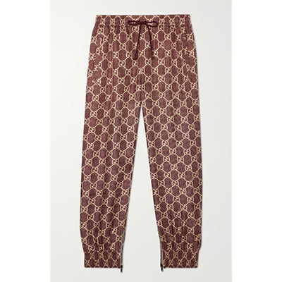 Gucci Lamé-Trimmed Silk-Twill Track Pants
