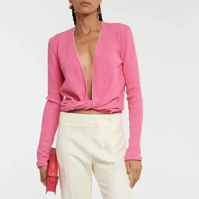 JACQUEMUS Le Gilet Noué cotton-blend cardigan JACQUEMUS Le Gilet Noué cotton-blend cardigan