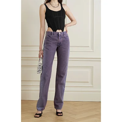 The Attico Mid-Rise Straight-Leg Jeans In Violet The Attico Mid-Rise Straight-Leg Jeans In Violet