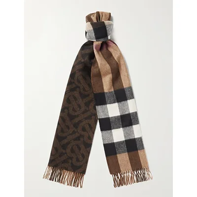 BURBERRY Reversible Fringed Checked Cashmere Scarf BURBERRY Reversible Fringed Checked Cashmere Scarf