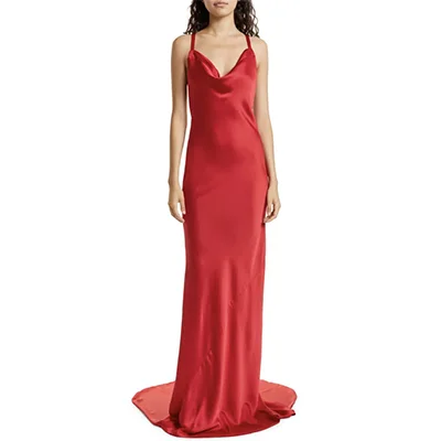 Norma Kamali Low Back Bias Cut Column Gown Norma Kamali Low Back Bias Cut Column Gown