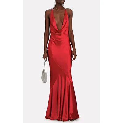RETROFÊTE Eve Open-Back Crystal-Embellished Gown RETROFÊTE Eve Open-Back Crystal-Embellished Gown