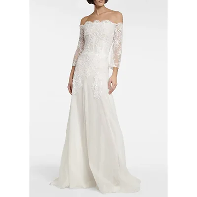 COSTARELLOS Bridal Loukia Off-Shoulder Tulle Gown